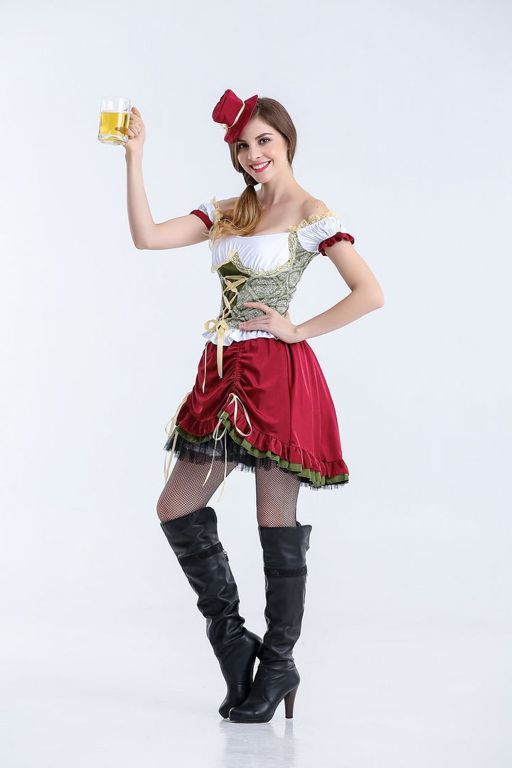 Ladies' authentic Oktoberfest Madl costume with laced corset wide trumpet sleeves Mune Fashion