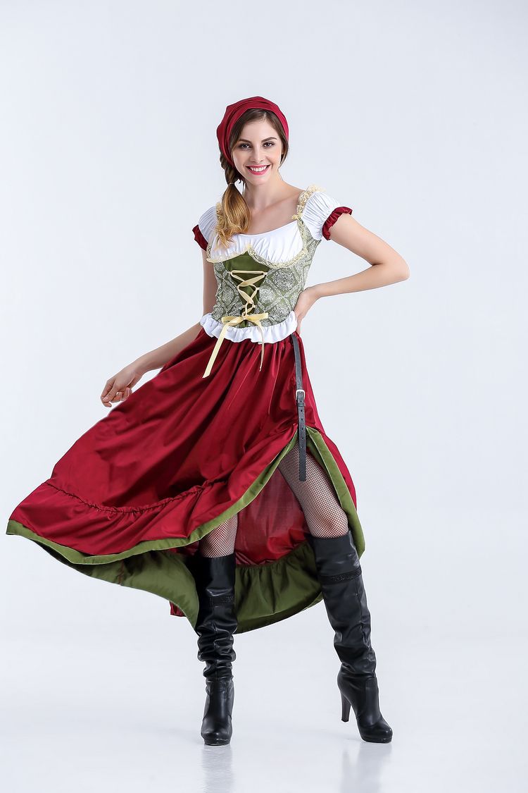 Ladies' authentic Oktoberfest Madl costume with laced corset wide trumpet sleeves Mune Fashion
