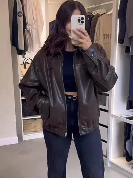 Mune | Faux Leather Bomber Jacket