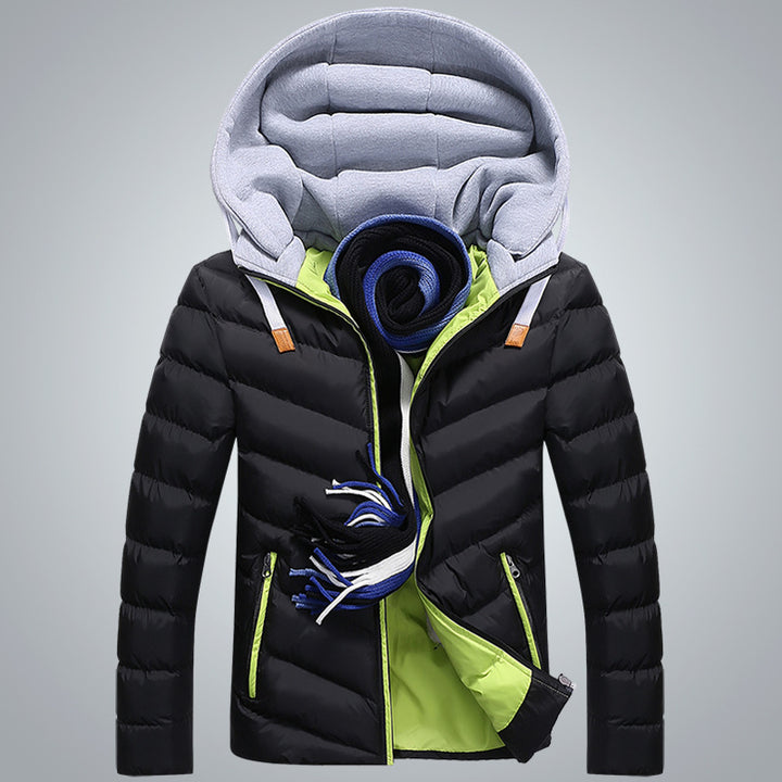 Men's lightweight quilted hooded jacket with contrast lining and thermo insulation Mune Fashion