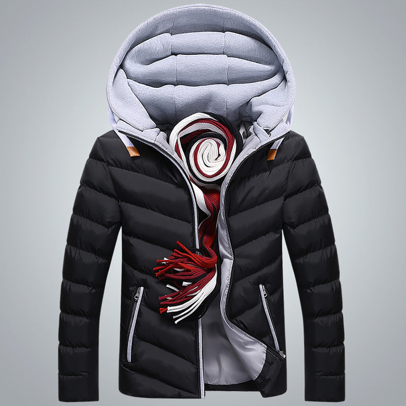 Men's lightweight quilted hooded jacket with contrast lining and thermo insulation Mune Fashion