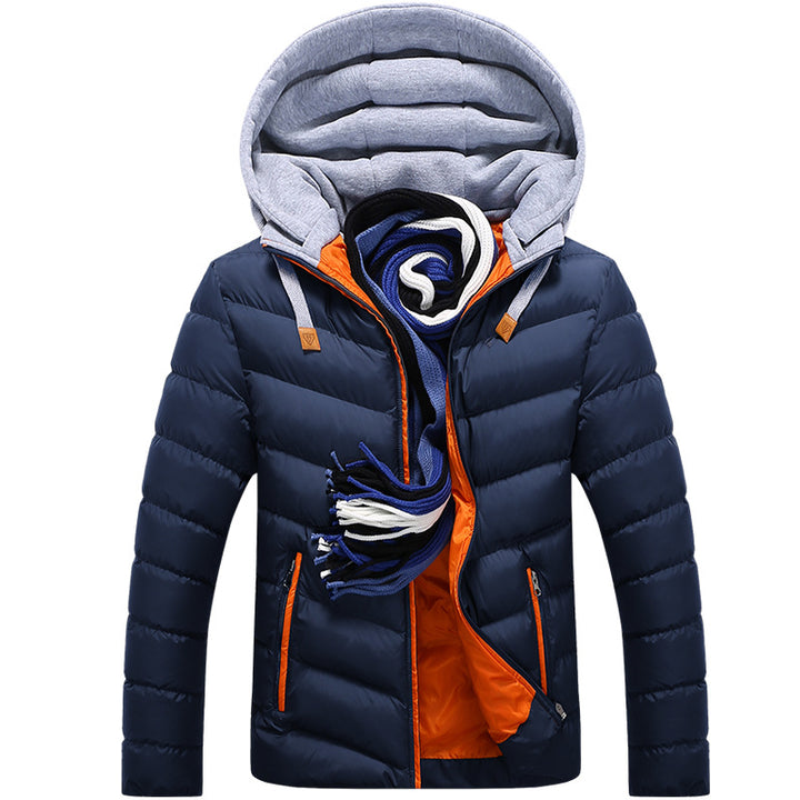 Men's lightweight quilted hooded jacket with contrast lining and thermo insulation Mune Fashion