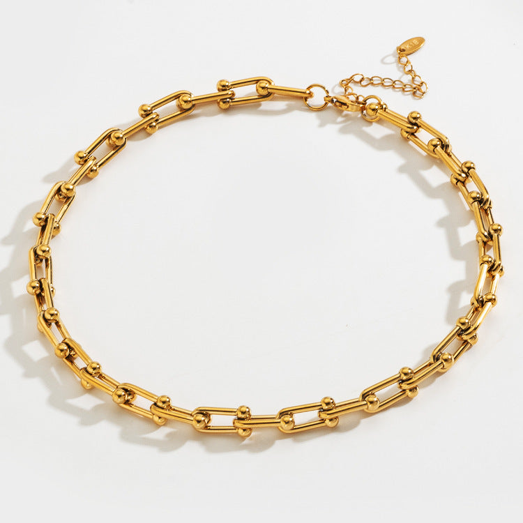 Mune | Horseshoe Necklace U Shaped Clasp Thick Chain