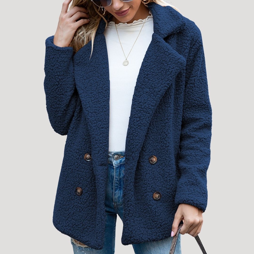Mune | Women's Teddy Fleece Double-Breasted Winter Jacket