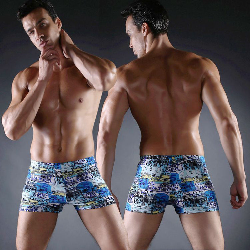 Men's swim shorts with creative abstract pattern Mune Fashion