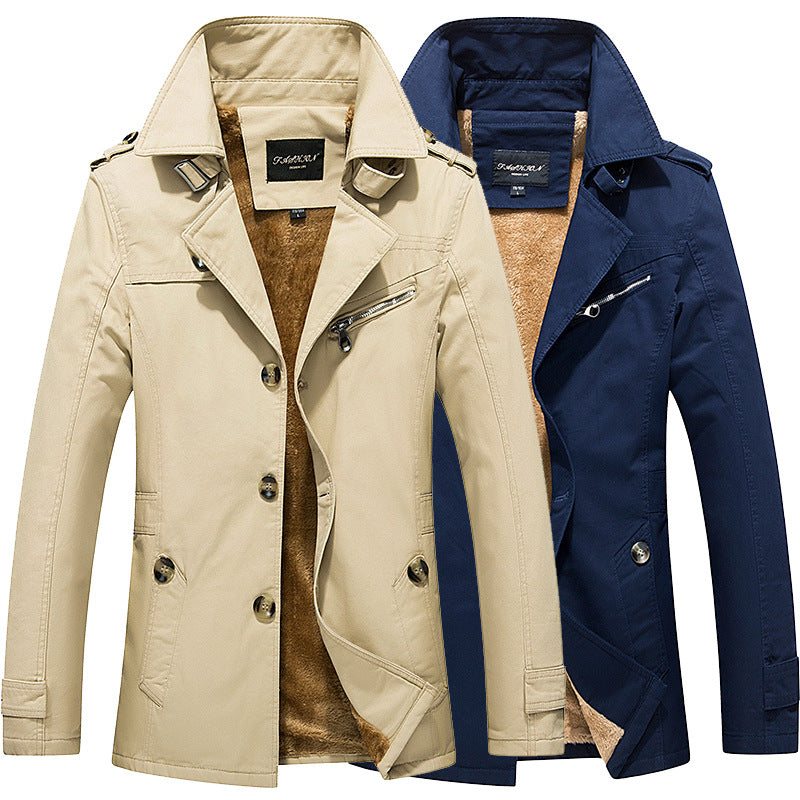 Men's Fashionable Trench Coat with Teddy Lining Mune Fashion