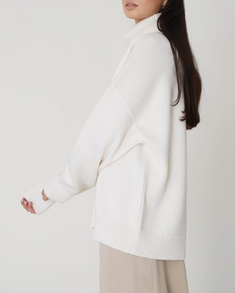 Mune | Elegant Oversized Women's Turtleneck Sweater Made Of Cotton