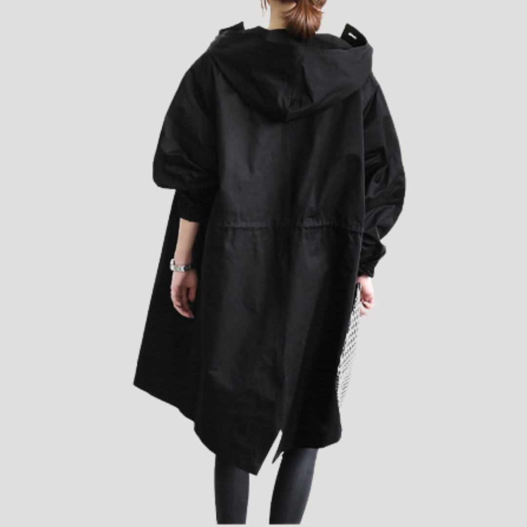Mune | Women's Trench Coat Long Lightweight with Hood Jacket