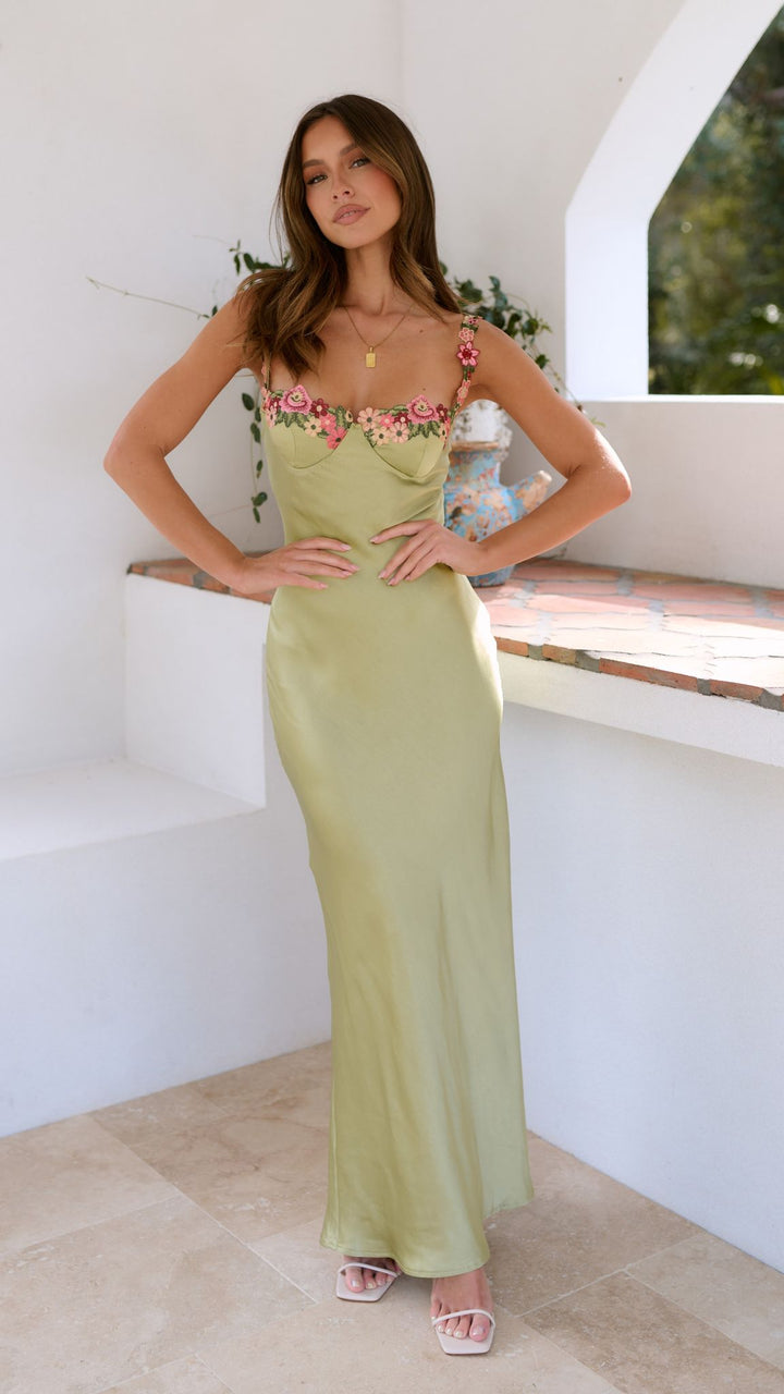 Mune | Women’s Floral Embroidered Maxi Dress with Elegant Flow