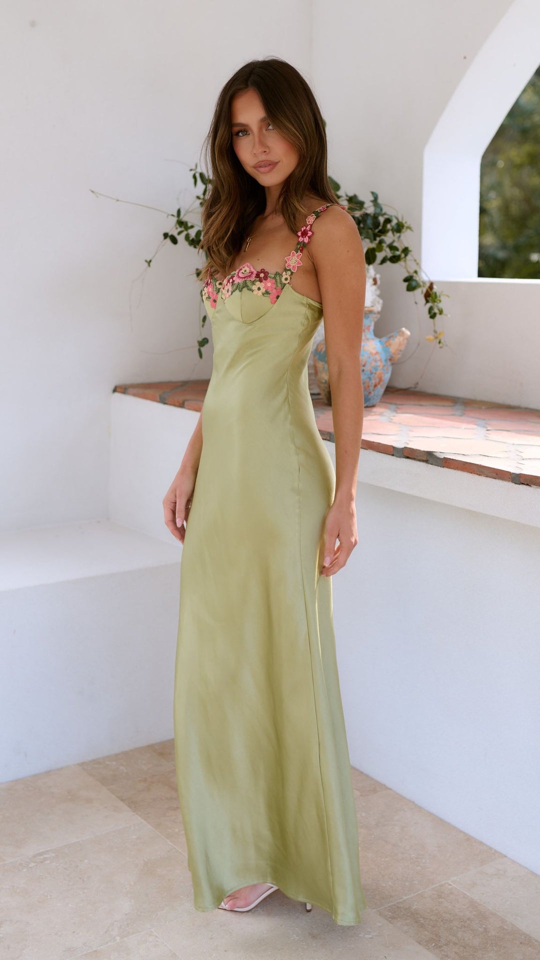 Mune | Women’s Floral Embroidered Maxi Dress with Elegant Flow