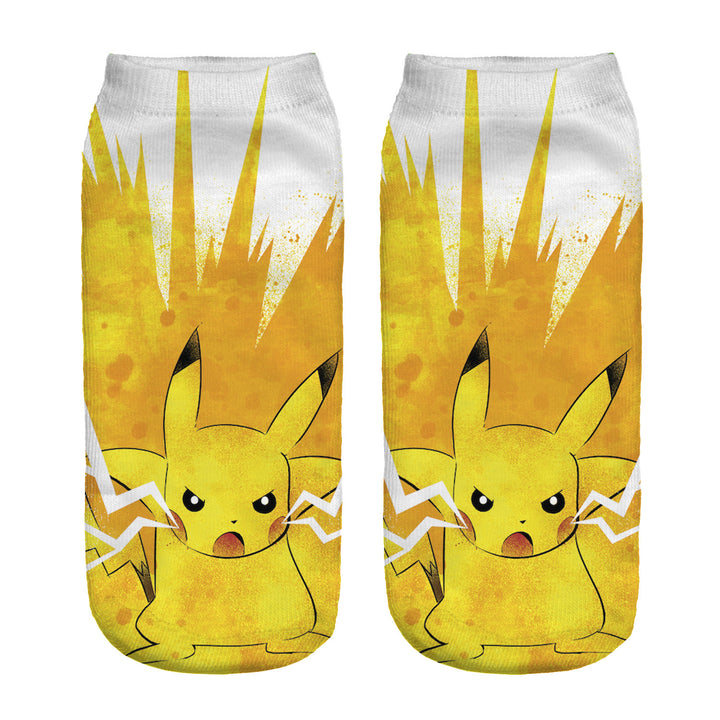 Unisex Low Ankle Socks with Cartoon Monster Face and Soft Cotton Blend Mune Fashion