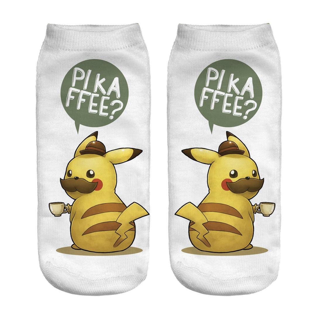 Unisex Low Ankle Socks with Cartoon Monster Face and Soft Cotton Blend Mune Fashion