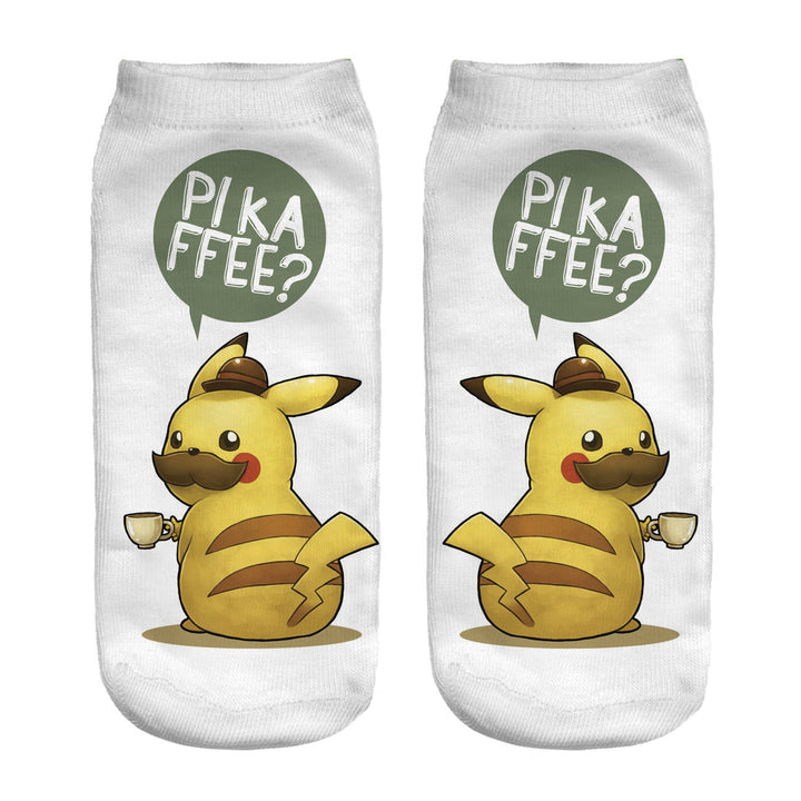 Unisex Low Ankle Socks with Cartoon Monster Face and Soft Cotton Blend Mune Fashion