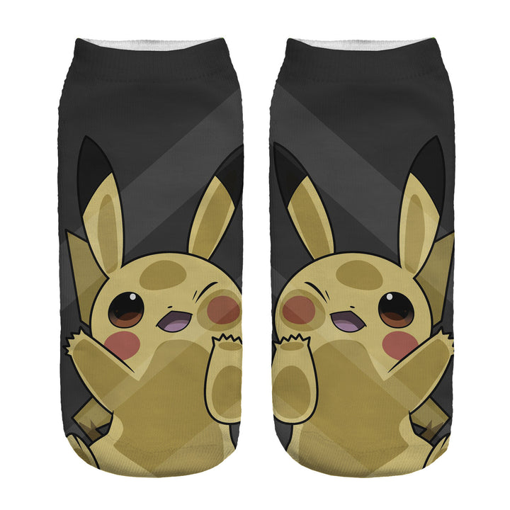 Unisex Low Ankle Socks with Cartoon Monster Face and Soft Cotton Blend Mune Fashion