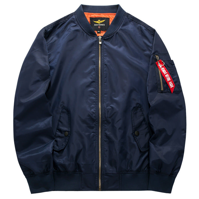 Men's  streamlined commuter bomber jacket with water-resistant nylon shell and sleeve pen pocket Mune Fashion