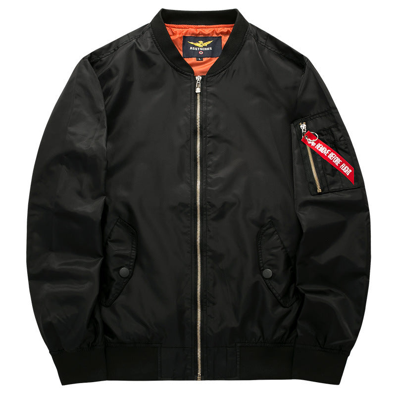 Men's  streamlined commuter bomber jacket with water-resistant nylon shell and sleeve pen pocket Mune Fashion