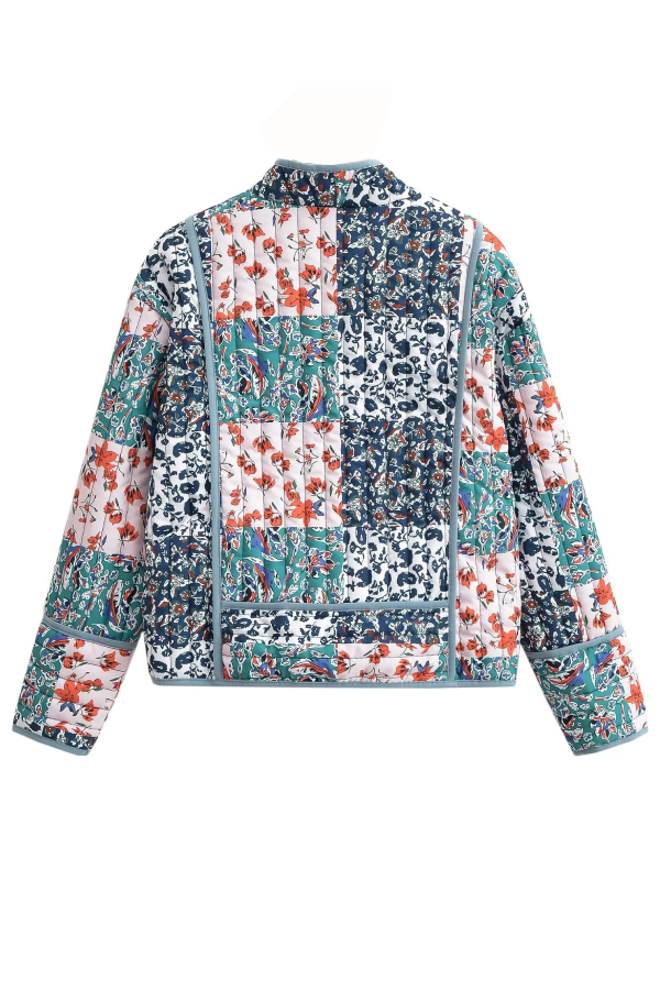 Mune | Printed Loose Casual Cardigan Short Quilted Cotton Jacket
