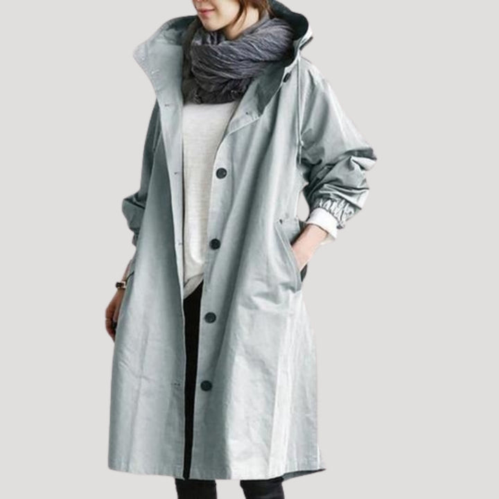 Mune | Women's Trench Coat Long Lightweight with Hood Jacket