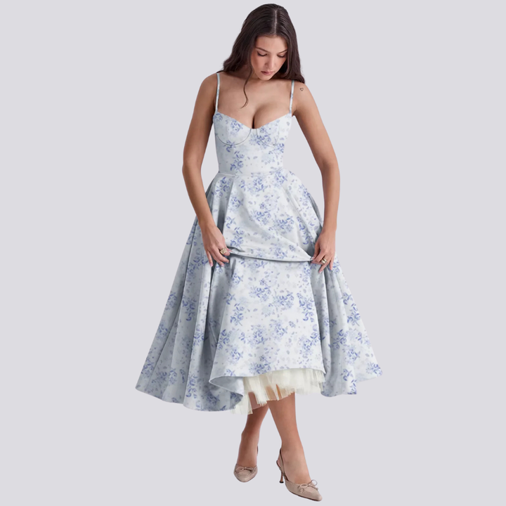 Mune | Midi Dress with Floral Corset for Women