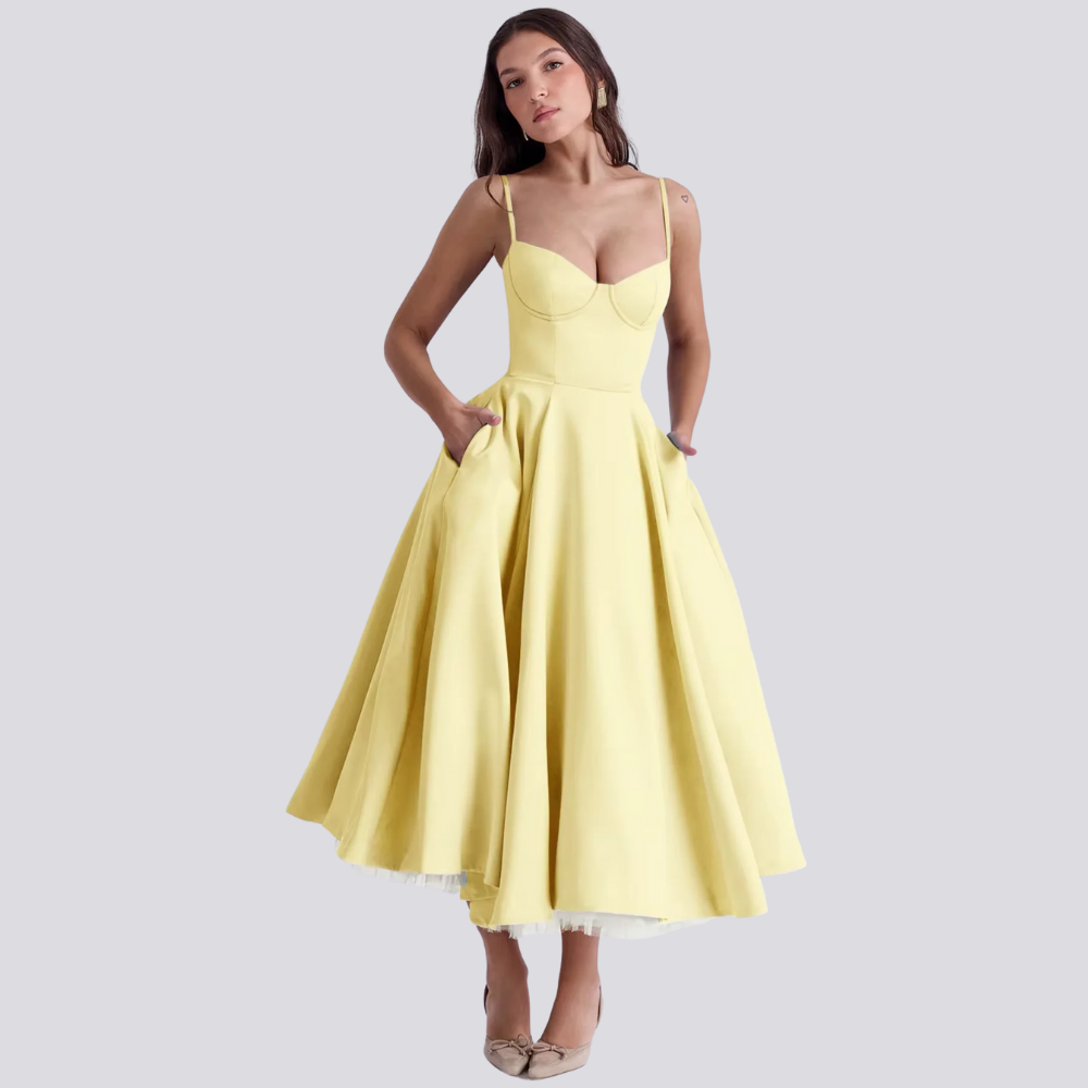 Mune | Midi Dress with Floral Corset for Women