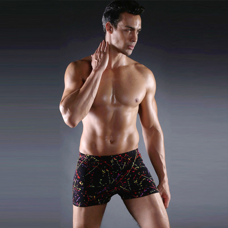 Men's swim boxer shorts with modern graphic print Mune Fashion