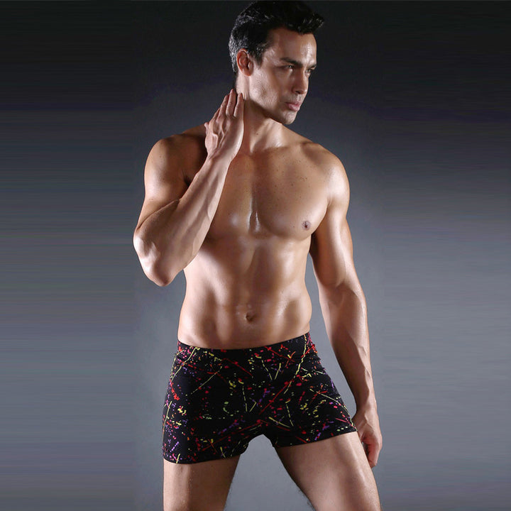 Men's swim boxer shorts with modern graphic print Mune Fashion