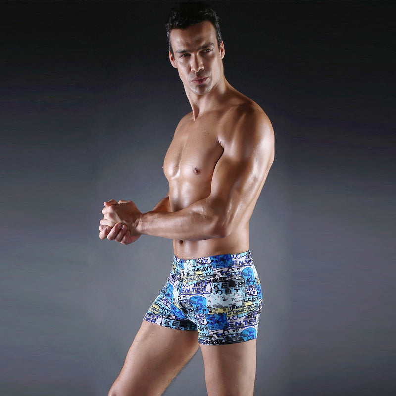 Men's swim shorts with creative abstract pattern Mune Fashion