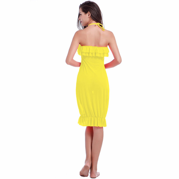 Women's beach dress with adjustable straps and ruffle details Mune Fashion