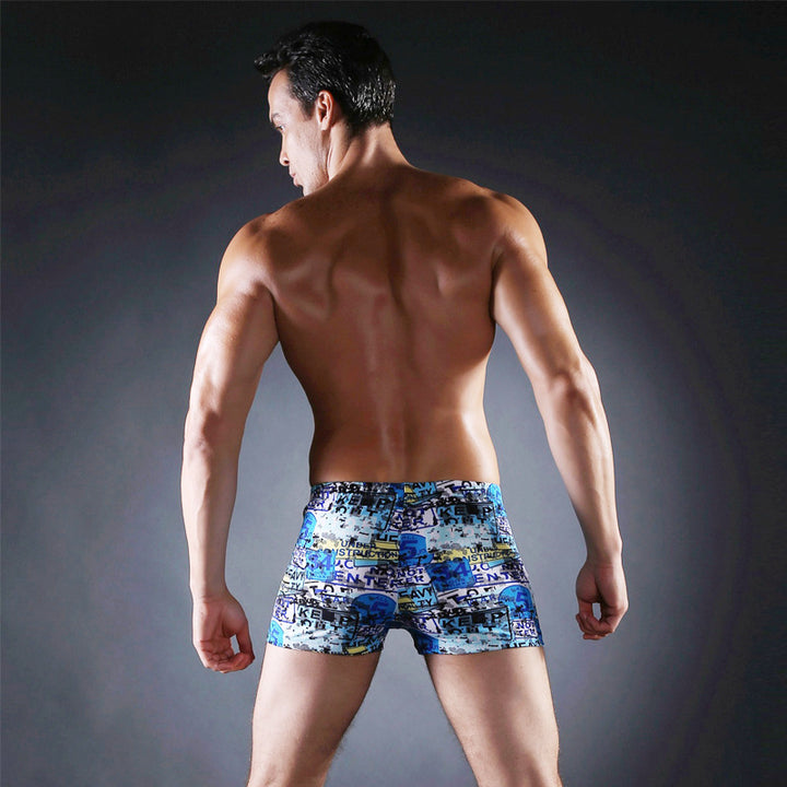 Men's swim shorts with creative abstract pattern Mune Fashion