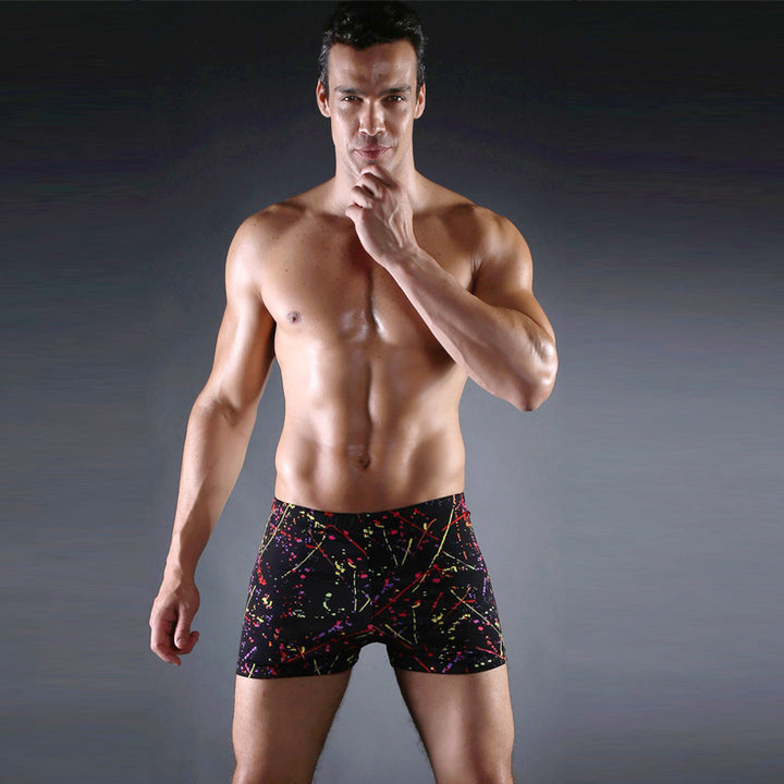 Men's swim boxer shorts with modern graphic print Mune Fashion
