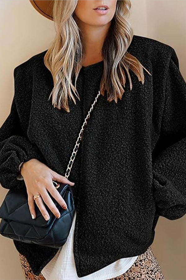 Mune | Velvet Balloon Sleeves Casual Loose Jacket
