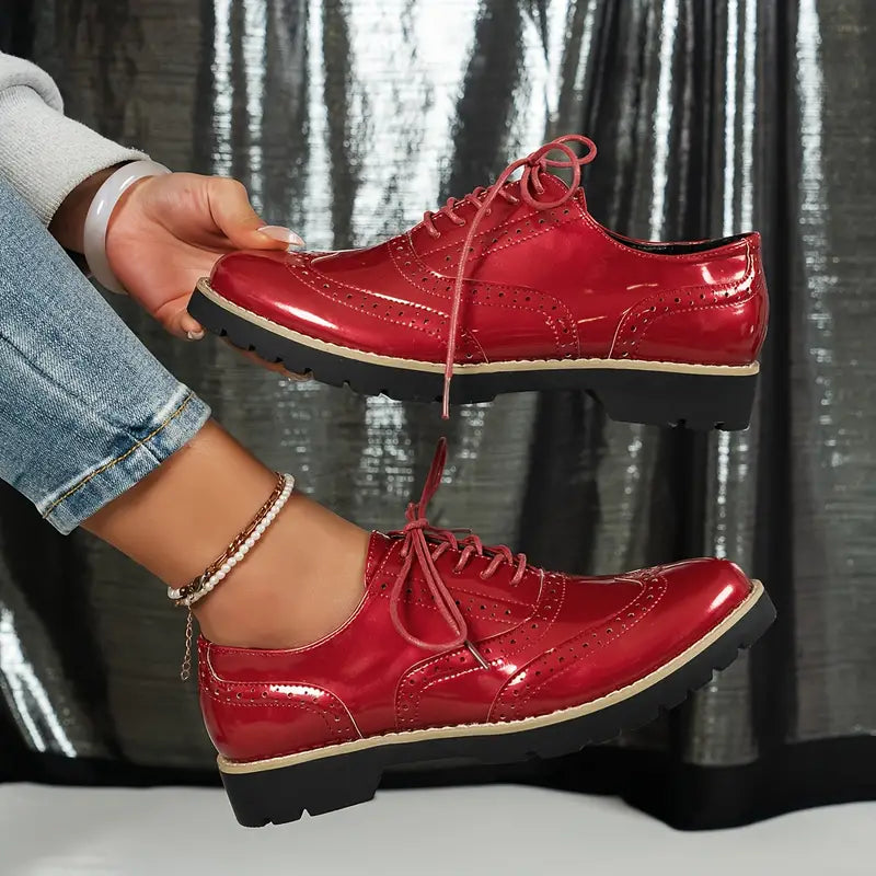 Shiny leather shoes Mune Fashion