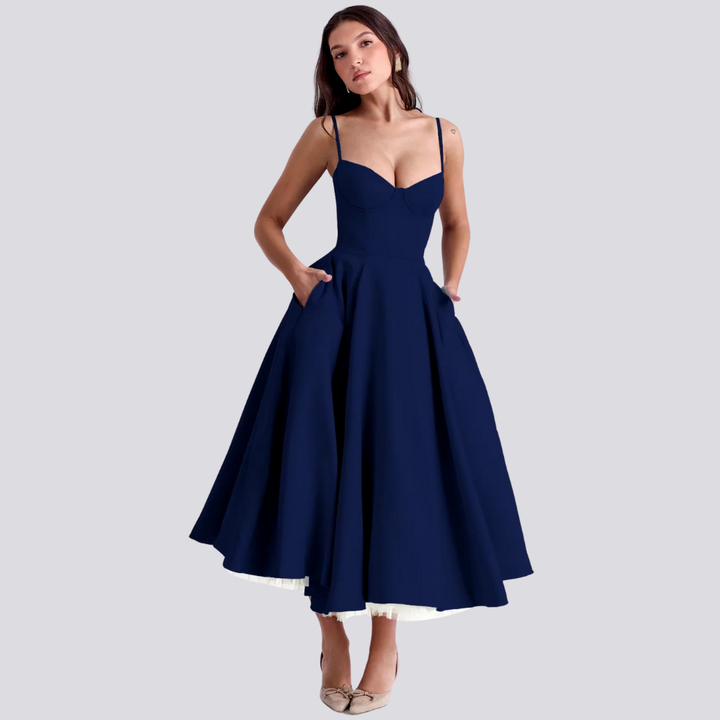 Mune | Midi Dress with Floral Corset for Women