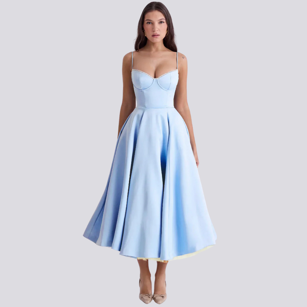 Mune | Midi Dress with Floral Corset for Women