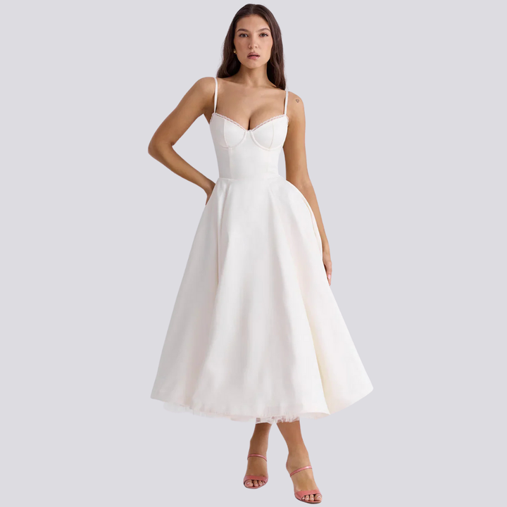Mune | Midi Dress with Floral Corset for Women