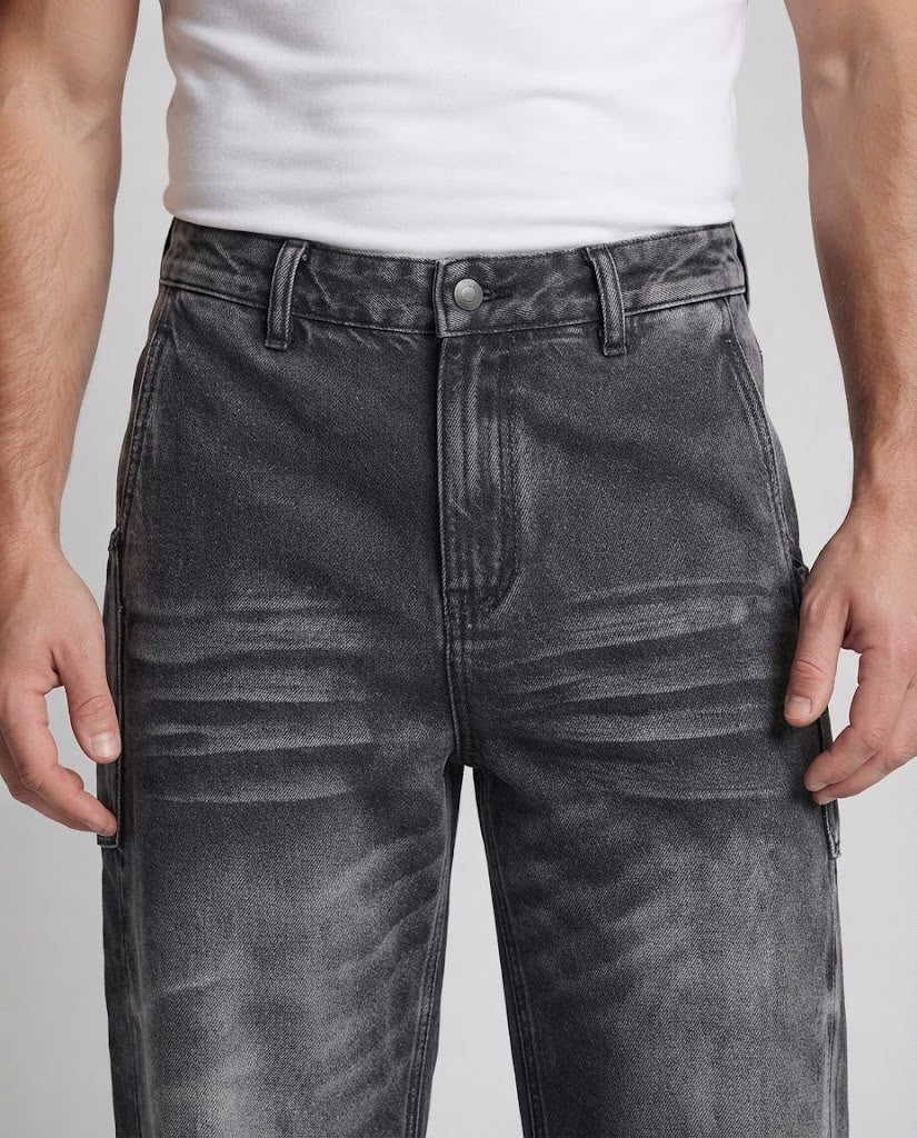 Men's Baggy Denim with balloon-shaped leg, distinctive crease folds and panel details Mune Fashion