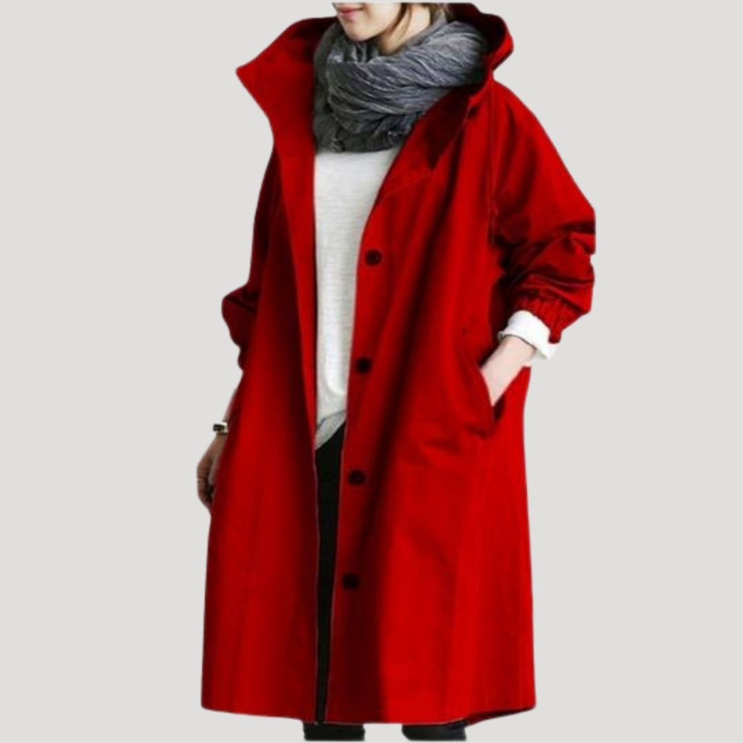 Mune | Women's Trench Coat Long Lightweight with Hood Jacket