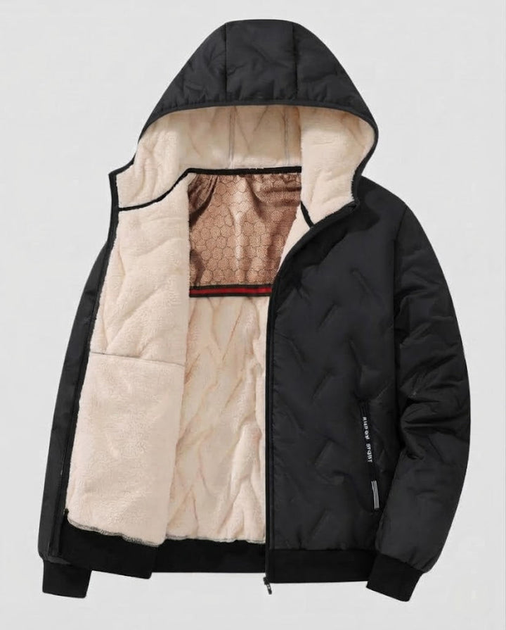 Men's Hooded Padded Thermo Bomber Jacket with Teddy Lining and Windproof Outer Layer Mune Fashion