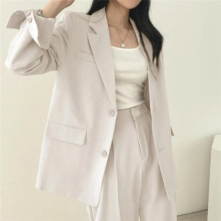 Women’s Tailored Suit Set with Long Blazer