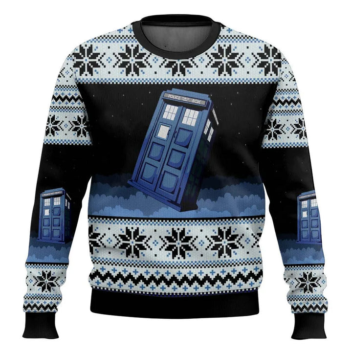 Mune | 3D Christmas sweater - Humorous Tardis design & Warmer comfort for the holidays