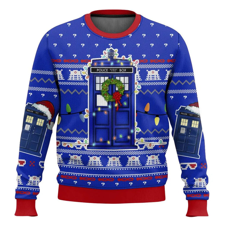 Mune | 3D Christmas sweater - Humorous Tardis design & Warmer comfort for the holidays