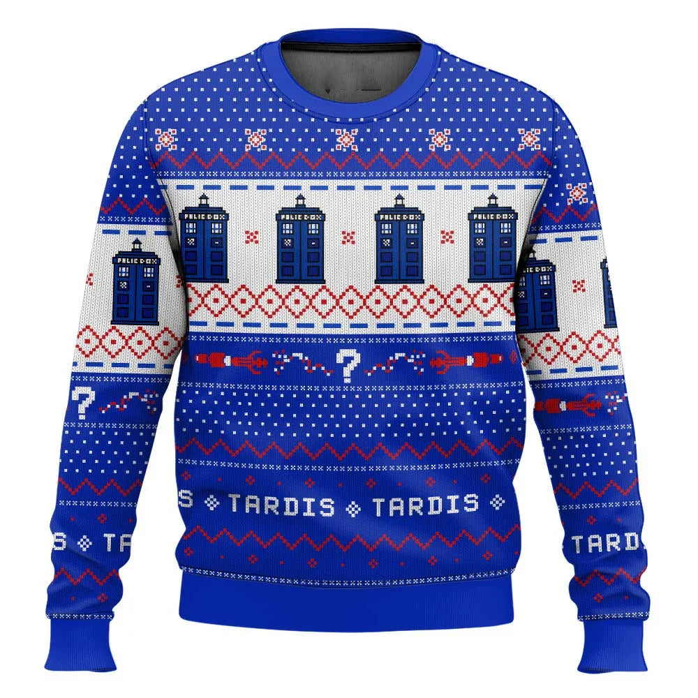 Mune | 3D Christmas sweater - Humorous Tardis design & Warmer comfort for the holidays