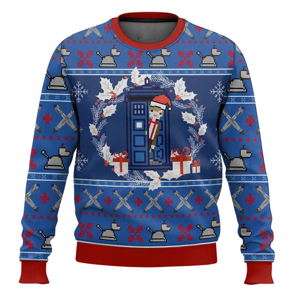 Mune | 3D Christmas sweater - Humorous Tardis design & Warmer comfort for the holidays