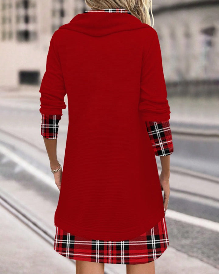 Mune | Classic Look Checked Long Sleeve Dress