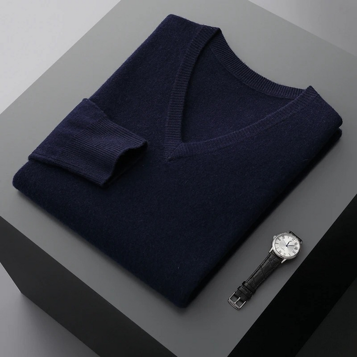 Mune | Cashmere Sweater Men V-Neck Soft Cashmere Knit Material