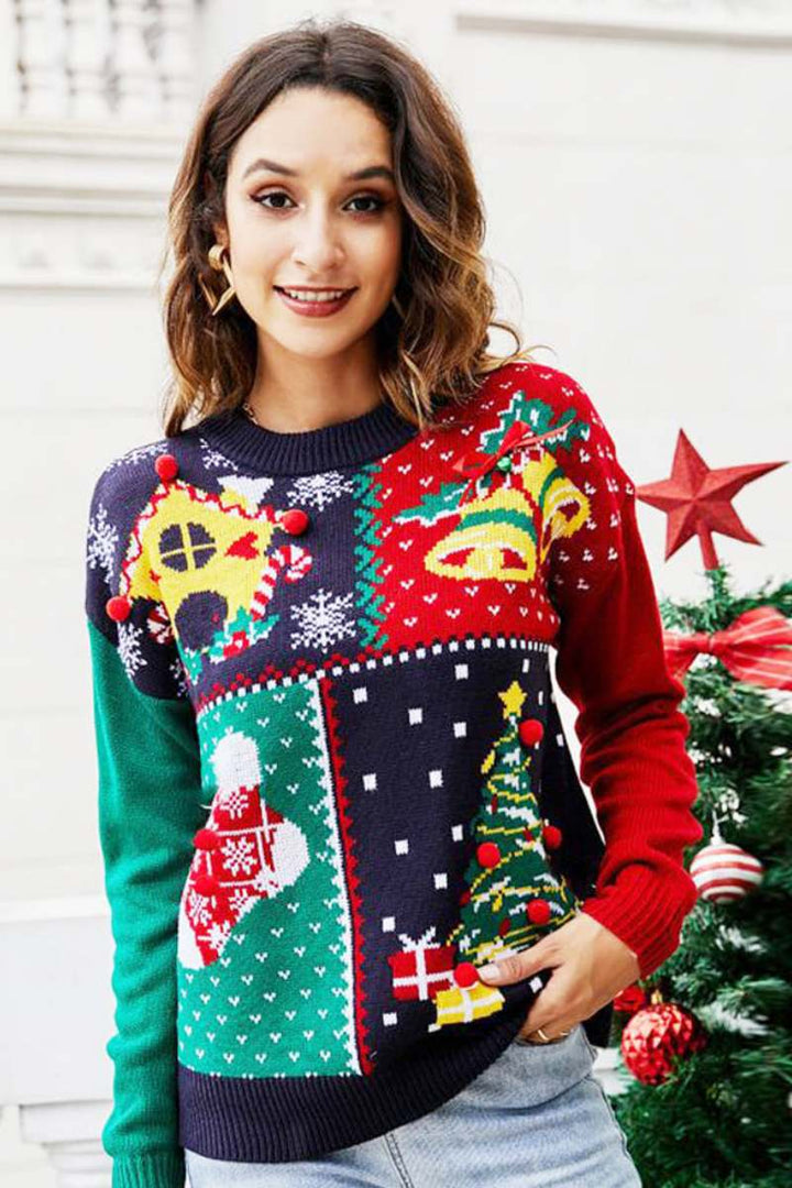 Mune | Snowflake Christmas Tree Sweater Knit Sweater