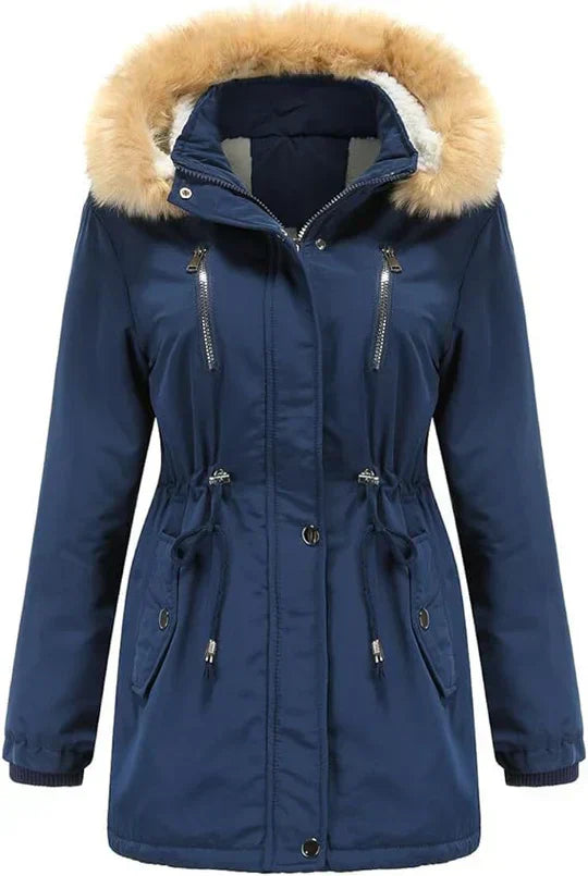 Mune | Longer Coat with Hood Made Of Faux Fur and Fleece Lining