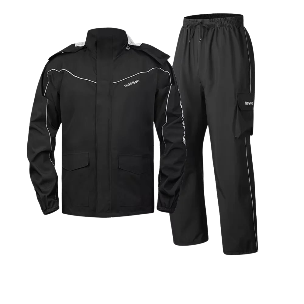 Mune | Men's Motorcycle Rain Jacket Waterproof - Reflective Black/Green S-2XL