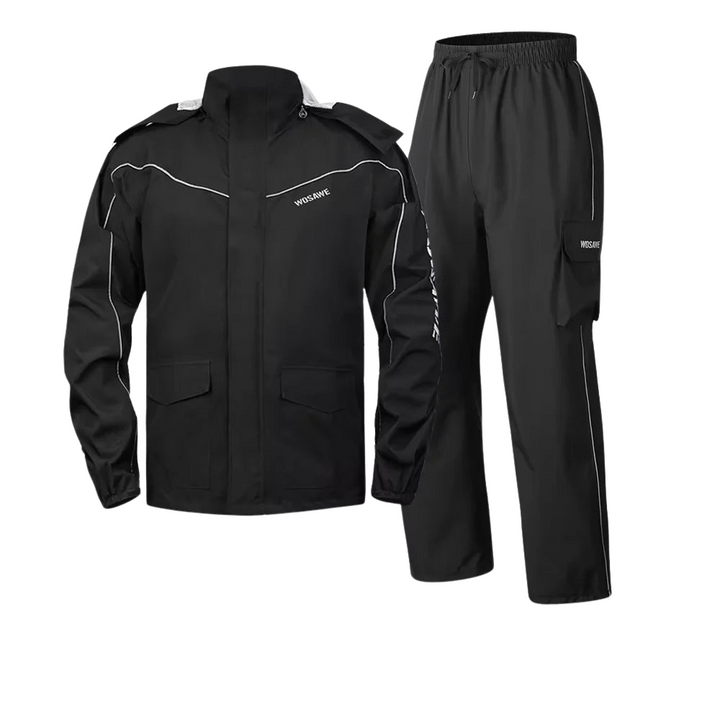 Mune | Men's Motorcycle Rain Jacket Waterproof - Reflective Black/Green S-2XL