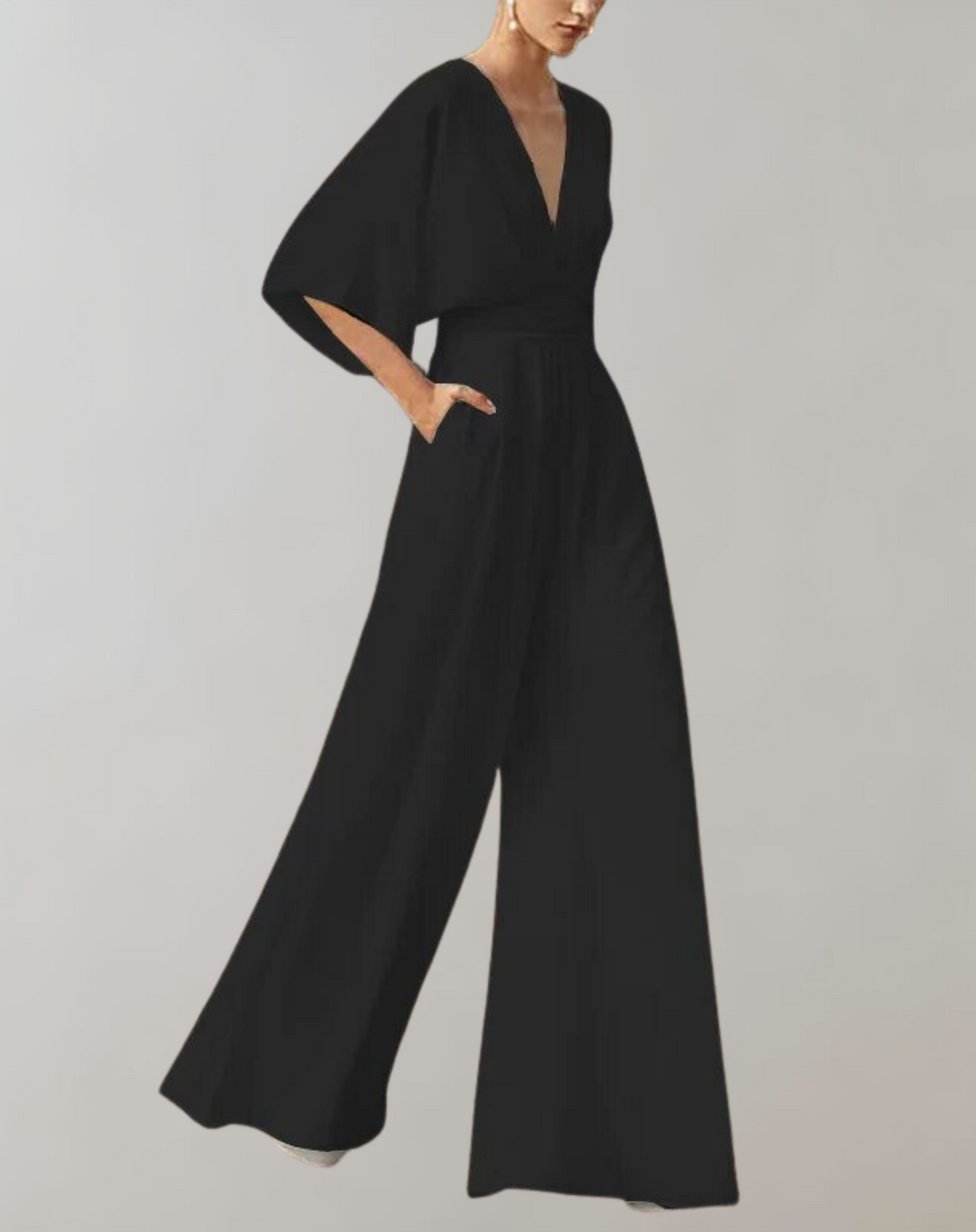 Mune Fashion Women's Jumpsuit with V-Neck and Wide Leg
